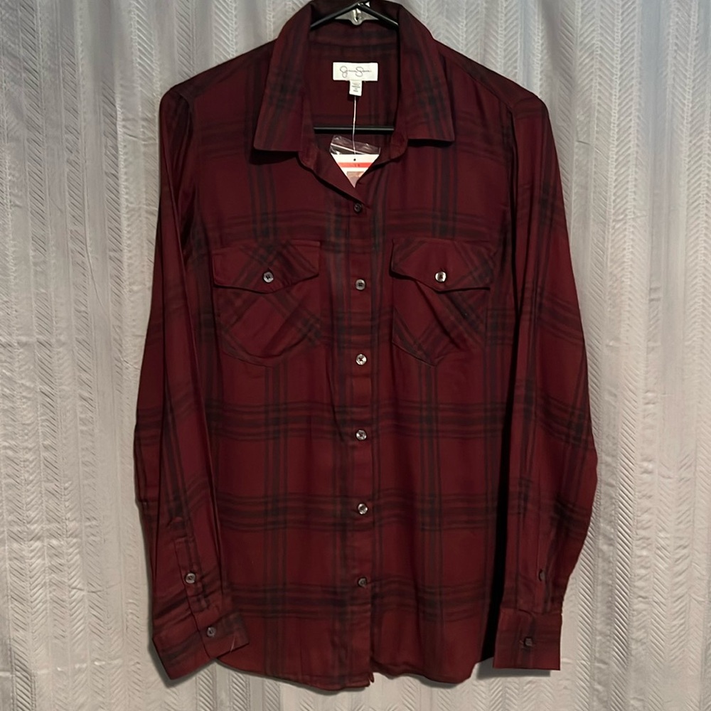 Jessica Simpson Petuna Button-Up Plaid Shirt
